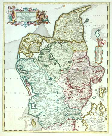 Map of Jutland  in Denmark