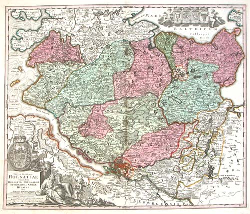 Map of Holstein and Hamburg