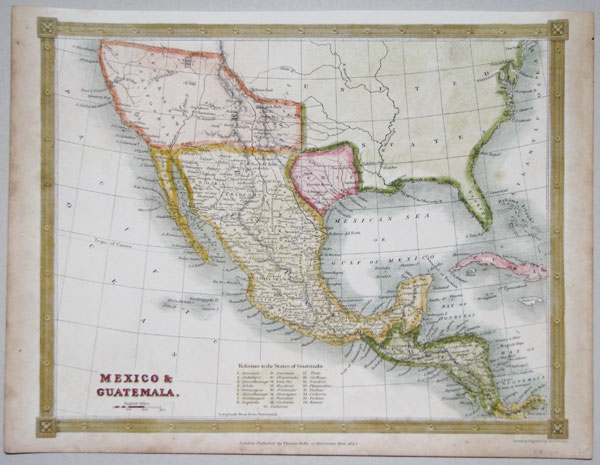 Detailed map of Mexico, with Texas marked as a Republic