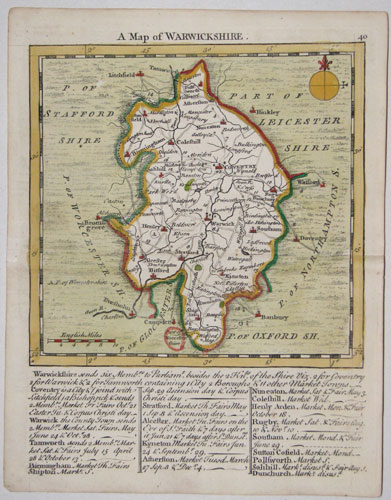 Miniature map of Warwickshire