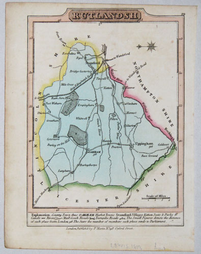 Miniature county map of Rutland