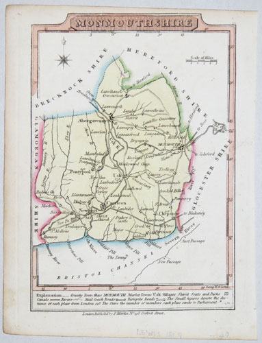 Miniature county map of Monmouthshire