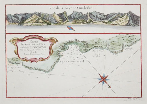 Chart of Juan Fernandez Island in Chile