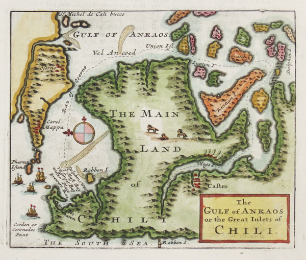 The Chilean island of Chiloé, marking Castro