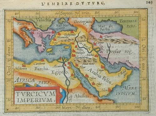 Miniature map of Turkish Empire