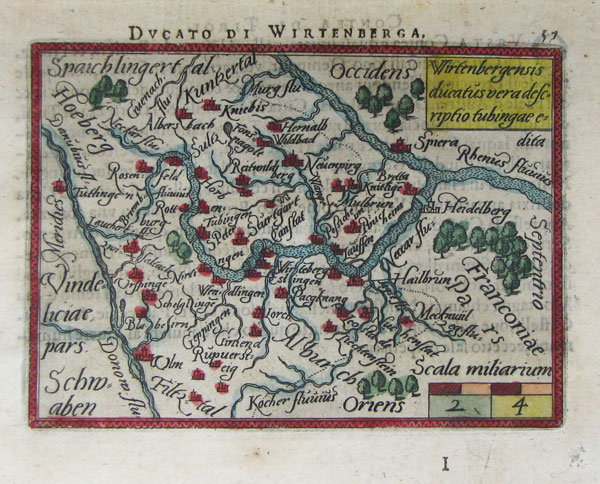 Miniature map of Wurttemburg