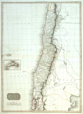 Large, detailed map of Chile