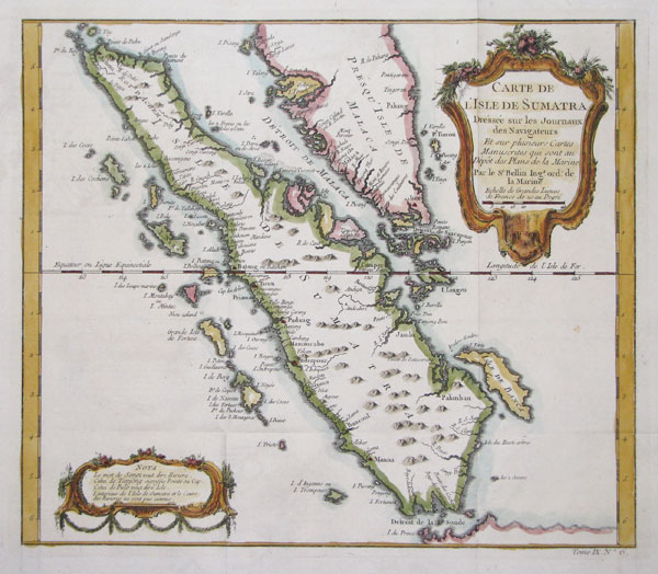 Map of Sumatra, with Singapore