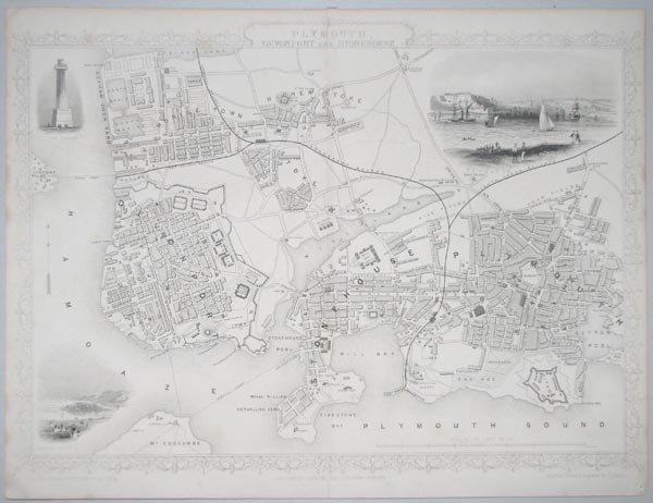 Plan of Plymouth with its docks.