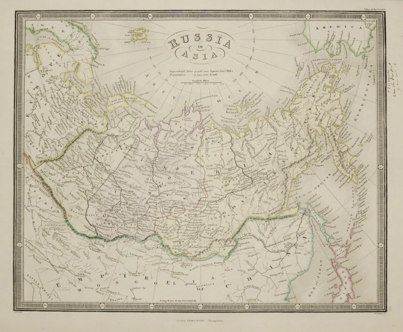 Map of Siberia in fine colour