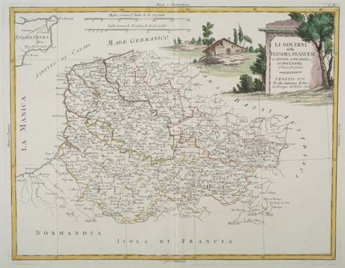 Decorative map of Northern France