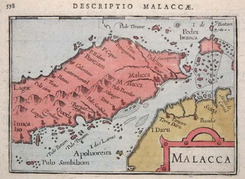 Early miniature map of Malaysia