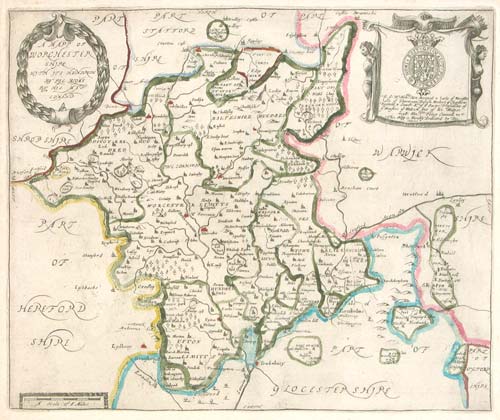 Map of Worcestershire from the Britannia