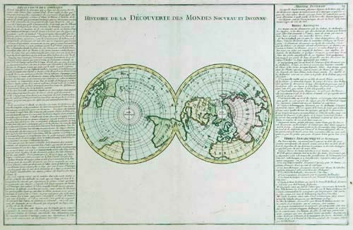 Double-hemisphere World map on a Polar Projection