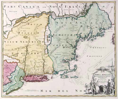 Attractive map of New England