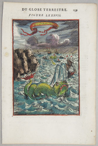 Print of a sea monster.