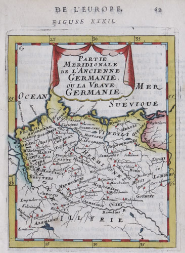 Miniature map of ancient Germany