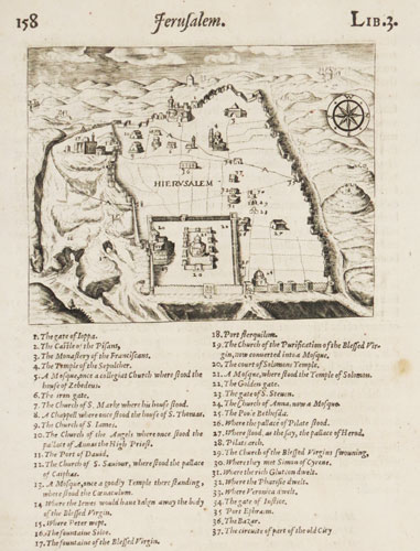 Town plan of Jerusalem at the beginning of the 17th century