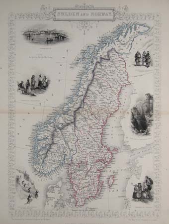 Detailed map of Sweden & Norway
