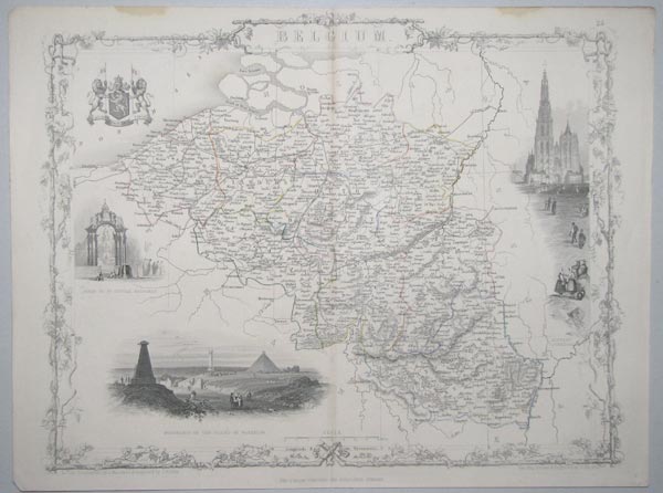 Decorative map of Belgium
