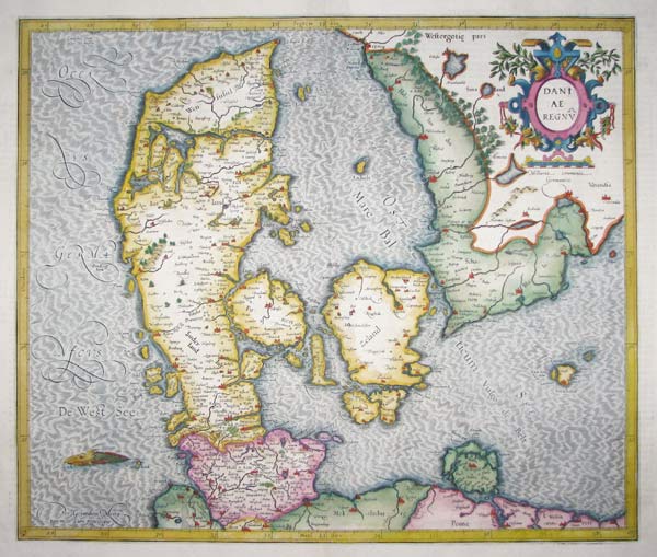 Decorative map of Denmark