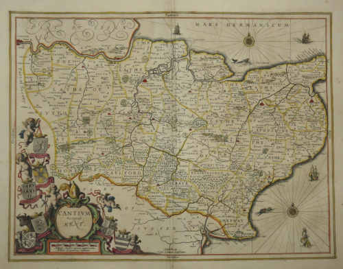 17th century map of Kent